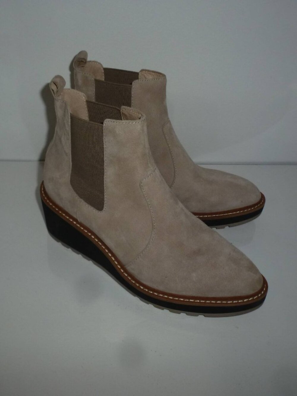 Cecelia Gemma Tan Leather Suede Ankle Boots - Women SZ 8